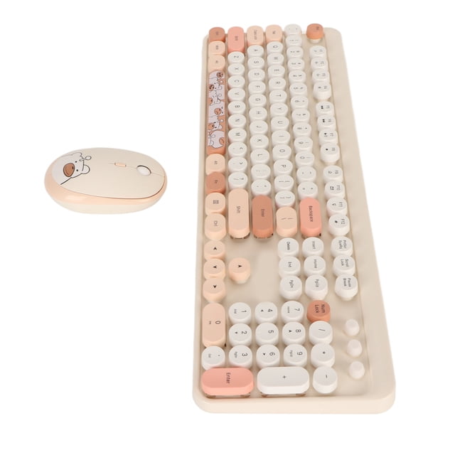 Gaming Keyboard, 104 Keys Battery Powered 1600 DPI Cordless Computer Keyboard and Mouse Combo, Auto Sleep Gaming Keyboard and Mouse Set for for OS X