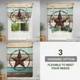 thumbnail image 5 of Texas Star Western Tie Up Curtain Valance for Window,Adjustable Rod Pocket Window Curtains Shades,Vintage Teal Brown Wooden Farmhouse Light Filtering Valance Drapes for Living Room Bedroom 52"x63", 5 of 9