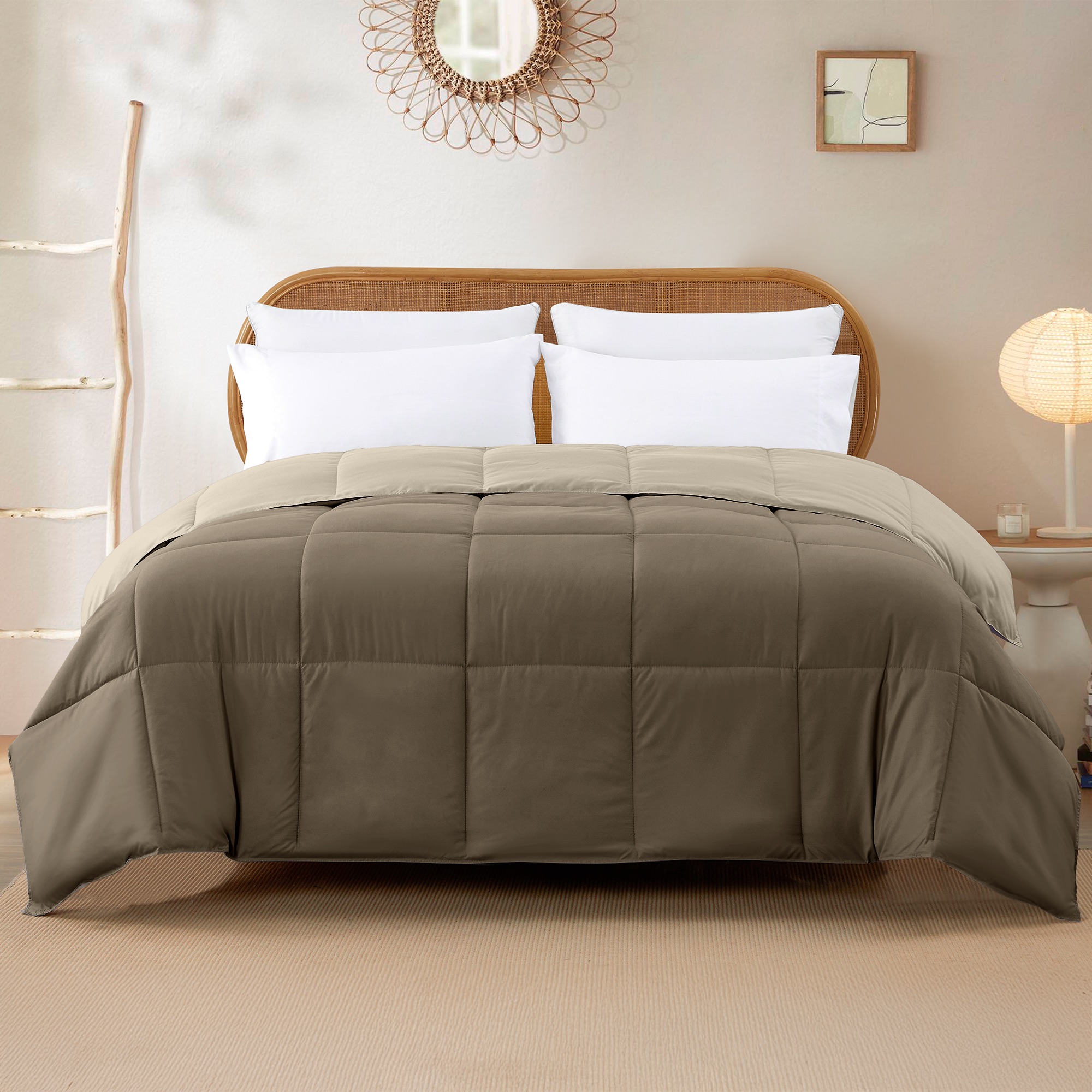 Modern Threads Down Alternative Reversible Comforter Stone & Champagne Twin