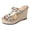 Silver, variant on Espadilles for Women High Heeled Sandals Closed Toe Platform Wedge Heels Lace up Ankle Strap Summer Dress Shoes Silver Size 6.5