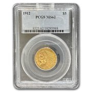 1912 $5 Indian Gold Half Eagle MS-62 PCGS