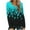 2-Blue, variant on Tops for Women Long Sleeved V-Neck Print Casual T-shirt Loose Top Green S