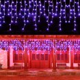 thumbnail image 3 of Decoraciones navideñas 2024 Guirnalda de calle para la casa Cortina de carámbanos de Año Nuevo Luces LED Decoración rosa Luces de hadas con control remoto, 3 of 5