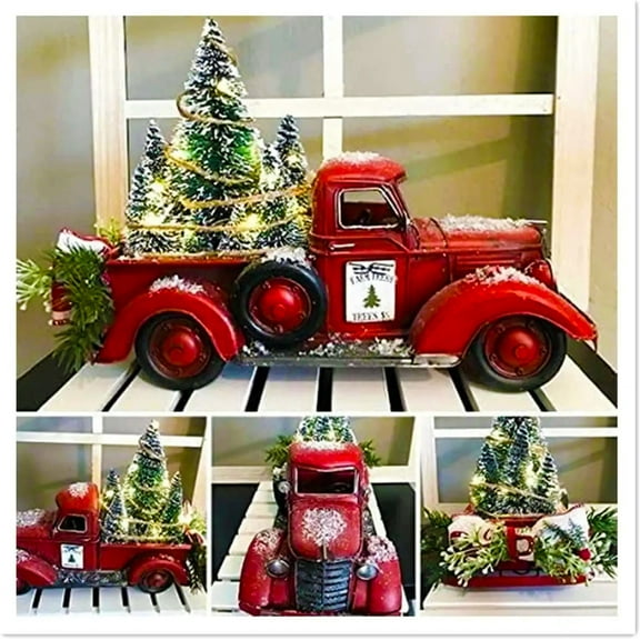 Red Farm Truck Christmas Centerpiece Christmas Truck Decor