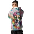 thumbnail image 5 of Hippie Beagle Portrait Watercolor Tie-Dye Vintage Styles All Over Print 3D Hoodie Unisex Merch Hoodies Beagles Dog Lover Gifts Idea - 00014, 5 of 6