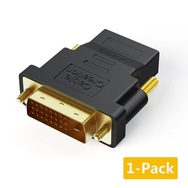 CableCreation DVI to HDMI Adapter, BiDirectional DVI Male to HDMI Female Converter, Support