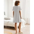thumbnail image 5 of Ekouaer Nightgowns for Women Button Down Pajamas Tops Short Sleeve Sleepwear V-Neck Sleepwear, 5 of 7