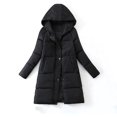 thumbnail image 3 of Abrigo largo liso negro, chaqueta ligera para mujer /XL negro XL, 3 of 5