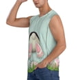 thumbnail image 3 of Fotbe White Bunny Bottom And Easter Eggs Men's Camiseta sin Mangas Estampada para Hombres, Playera Casual para Gimnasio, Entrenamiento, Playa-Large, 3 of 7