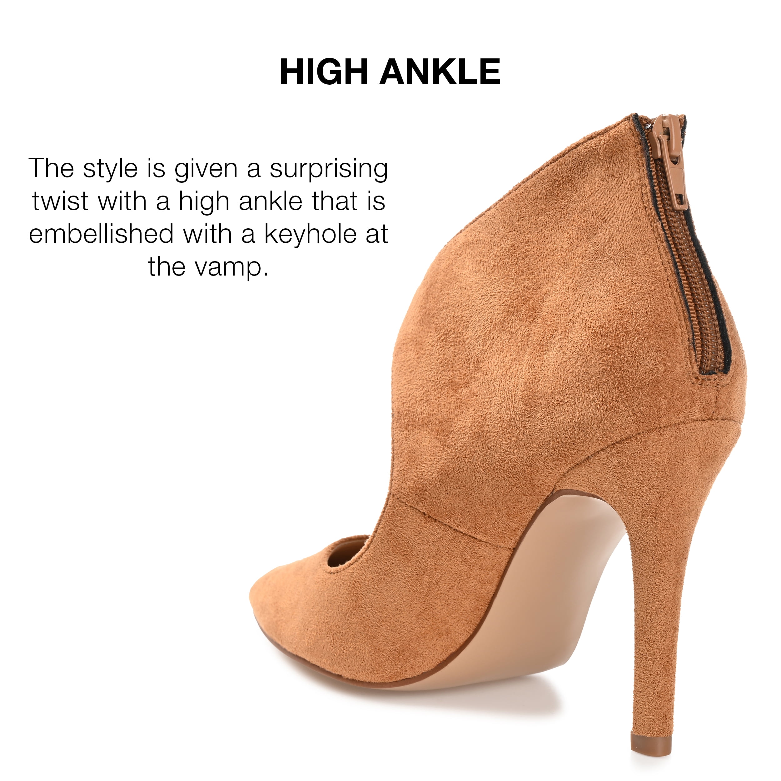 Journee Collection Womens Junniper Back Heel Zip High Stiletto Pointed Toe Pumps
