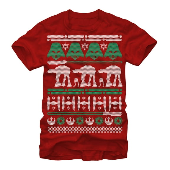 Men's Star Wars Ugly Christmas Sweater Graphic Tee Red 2X Large