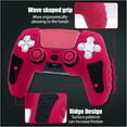 thumbnail image 2 of Funda protectora para mando PlayStation 5, funda antideslizante de silicona compatible con el mando PS5 Dual Sense con tapas para los pulgares, protectores para los joysticks y pegatina protectora, 2 of 7
