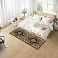 thumbnail image 6 of Mitzzllc Runner Rug 2'x6' Non Slip Hallway Vintage Rugs,Machine Washable Long Floor Carpet Entryway Area Rugs,Black and Khaki, 6 of 9
