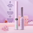 thumbnail image 4 of Rechargeable Mini Hair Straightener,Cordless Hair Straightener Brush,Portable Straightening Brush with Negative Ion,Hot Comb Hair Straightener Hot Tools,Lightweight & Mini for Travel Purple, 4 of 6
