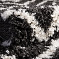 thumbnail image 5 of Rugs.com Athena Shag Collection Rug – 5' 3 Round Black And White Shag Rug Perfect For Kitchens, Dining Rooms, 5 of 9