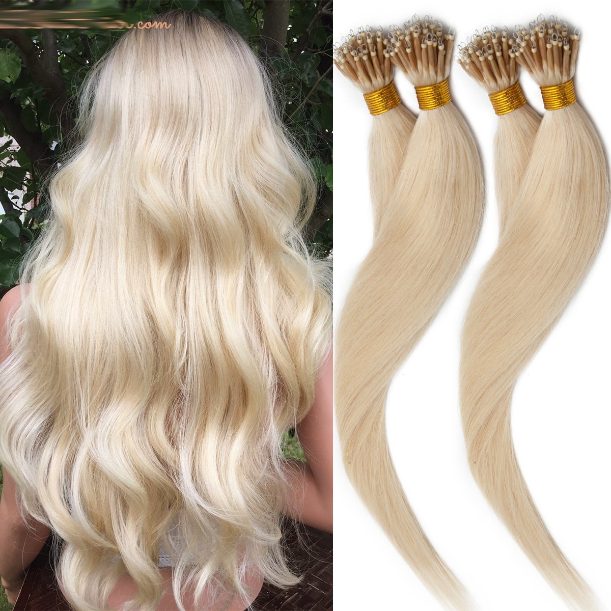 SEGO 100% Remy Human Hair Extensions Micro Loop Hair Extension Nano Micro Bead Ring Thick Hair Piece Clearance