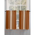 thumbnail image 3 of Tier Curtains 45 Inches Long, Burnt Orange Beige Striped Window Treatment Curtain Drapes, Modern Farmhouse Retro Lines Small Curtain Drapes for Bathroom Laundry Room, 27.5"x45", 2 Panels, 3 of 7