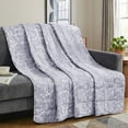 thumbnail image 6 of Teler Weighted Blanket for Adults 20 lbs, 60" x 80" Cooling Printed Heavy Blanket for Bed Sofa, Gray, 6 of 7