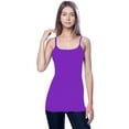 thumbnail image 3 of Essential Basic Women Value Pack Long Camisole Cami - Royal, Purple, Fuschia, Black, 3X, 3 of 5
