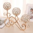 thumbnail image 3 of Candelabro de cristal dorado en forma de S, 3 brazos, cuencos de cristal hechos de vidrio, candelabro de metal, candelabro decorativo, candelabro para Navidad, Halloween, boda (grande), 3 of 4