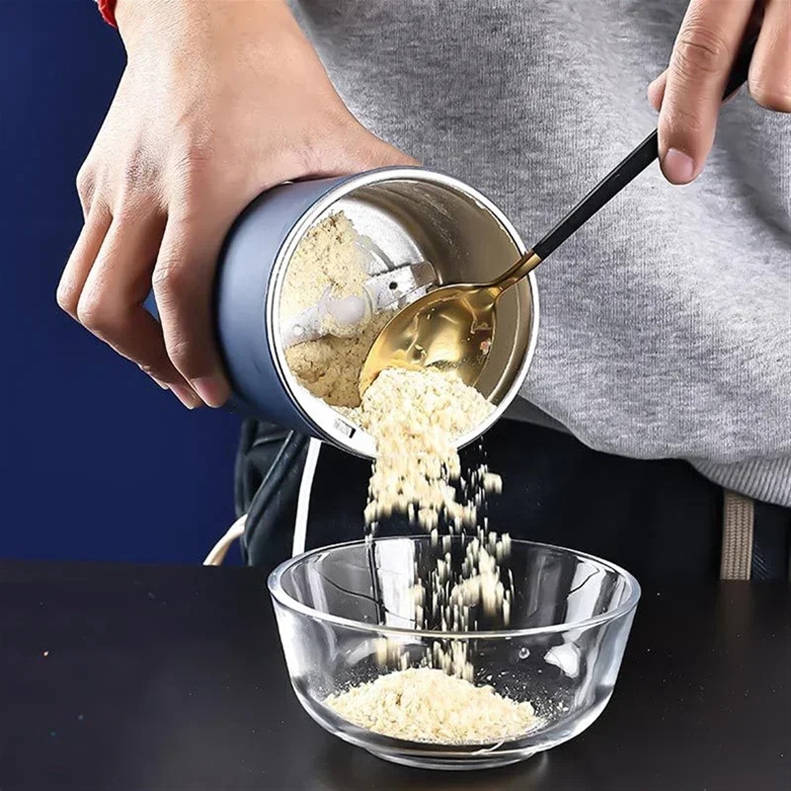 8 Blades Electric Grinding Machine Grain Grinder Coffee Grinder Stainless Steel Nuts Beans Grains Mill Herbs For Kitchen ,Friendly Design