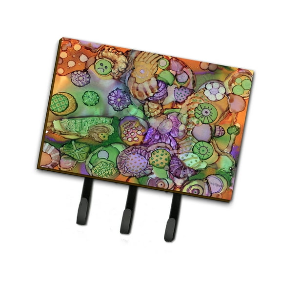 Abstract in Purple Green and Orange Leash or Key Holder