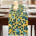 thumbnail image 3 of Flower Leaf 120 Inch Table Runner, Country Pastoral Floral Botanical Plant Farmhouse Dresser Scarf Cotton & Linen Tablerunner for Dining/Kitchen Island/Holiday Party Décor 13" x 120", 3 of 9