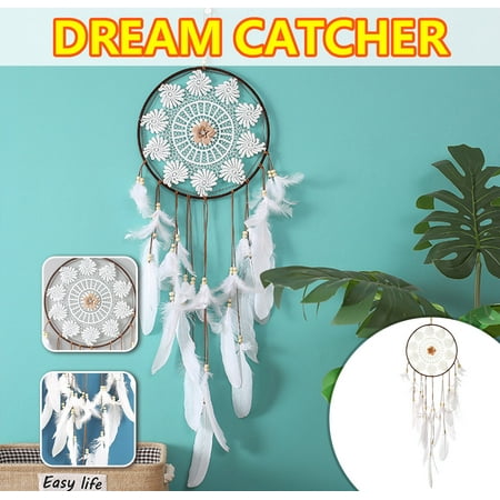 

Ornament pendant holiday pendant holiday ornament Vintage Woven Dreamcatcher Bedroom Pendant Feather Creative Wind Chimes