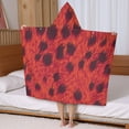 thumbnail image 5 of Red Cheetah Leopard Pattern Hooded Bath Towel，50"x30" for Ages 3 To 12 Kids, Quick Dry Lightweight Soft Microfiber Hood Beach Towel Cover Up for Kids, 5 of 7