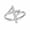 Silver, variant on Diamond Cross Ring for Women in 925 Sterling Silver, Women's Vertical Cross Ring with Bypass Band and Accented with Round White Diamonds, Silver Religious Ring