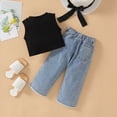 thumbnail image 3 of Futezty Toddler Baby Girls Clothes Fall Winter Ribbed Tank Top Little Kids Girl Denim Outfits Love Heart Jeans Pants 12M-6T, 3 of 6