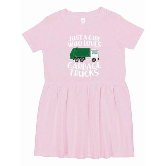 Inktastic Just a Girl Who Loves Garbage Trucks Girls Toddler Dress