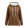 thumbnail image 4 of Likimi Womens Hoodies With Pocket Long Sleeve Leopard Print Side Split Hooded Sweatshirt For Women Fashion Pullover Tops Size 2Xl, 4 of 5