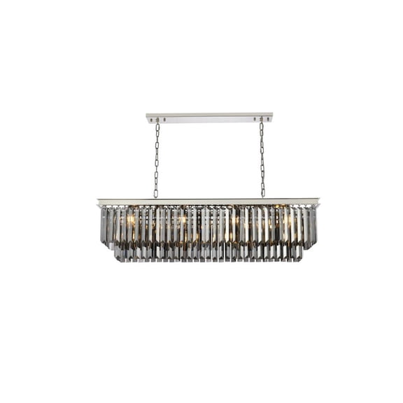 Urban Classic Sydney 12 light polished nickel Chandelier Silver Shade (Grey) Royal Cut Crystal