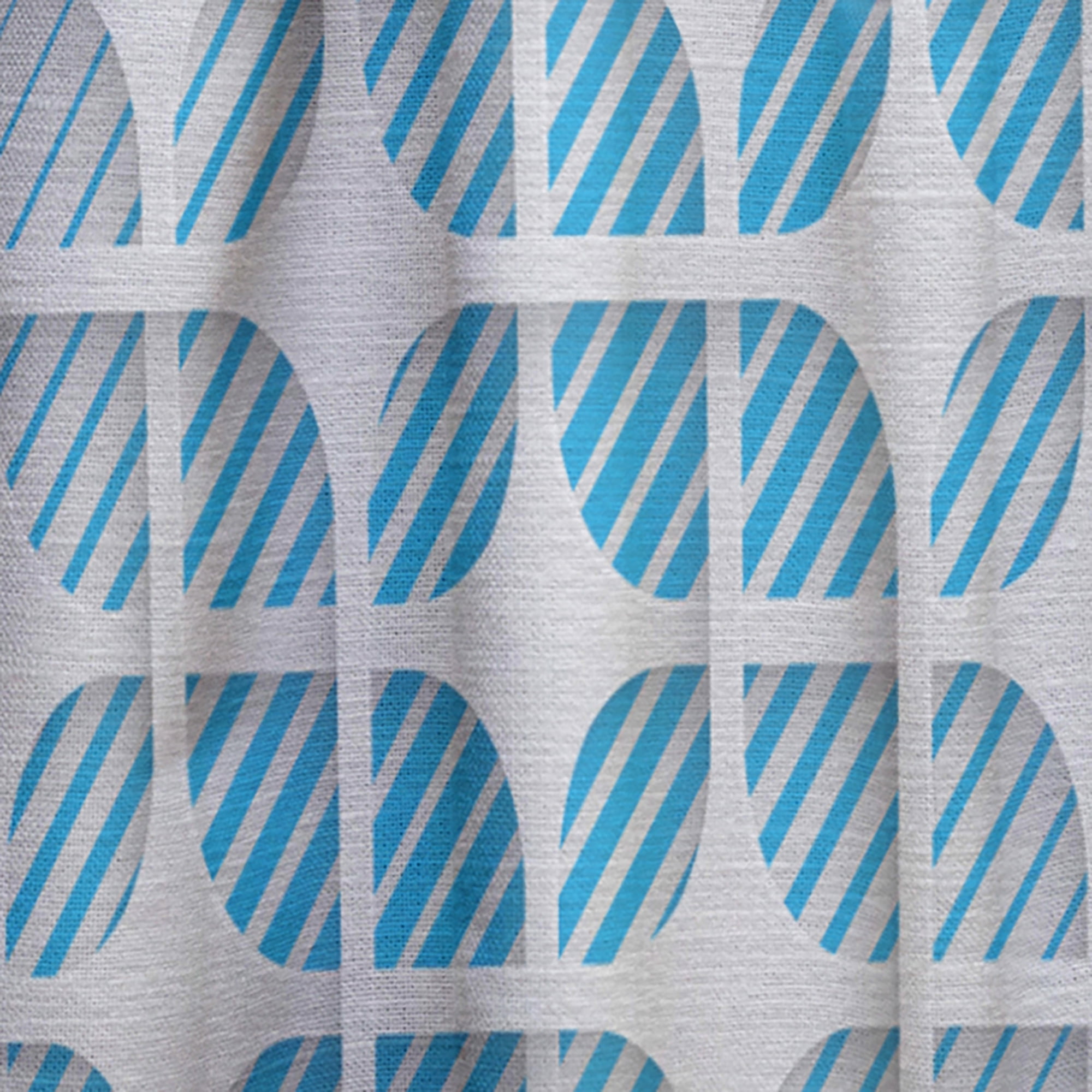 Designart '3D Blue and White Pattern II' Mid-Century Modern Curtain Panel