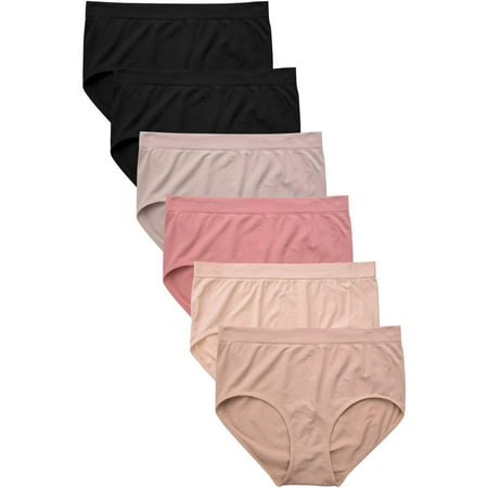 Women s Seamless Brief Panties Underwear Multi-Pack  Plus Size  6-Pack