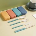 thumbnail image 2 of 4pcs Portable Reusable Utensils Set With Case, Spoon Chopsticks Knife Fork Tableware Set For Camping Office Picnic Travel, 2 of 4