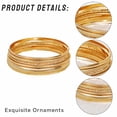 thumbnail image 7 of DESIGNICE 5Pcs Gold Bangles for Women Flexible Stacking Girls Jewelry Electroplating Gold Bangles for Women Gold, 7 of 7