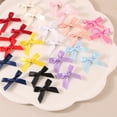 thumbnail image 4 of RUISINERY 10pieces Kids Small Bowknot Hair Clip Solid Color Ribbons Styles Hair Barrettes for Parties and Gifts, 4 of 7