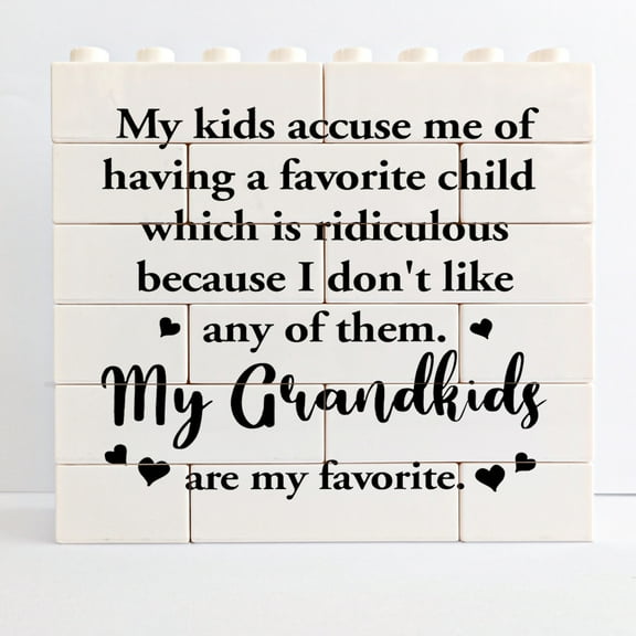 Desk Sign 4.7x5 Inch Grandkids Sign Decor Grandparents Gifts For Grandchildren My Grandkids Are My Favorite Sign Home Decorations For Desk Table Shelf Gift For Women Men