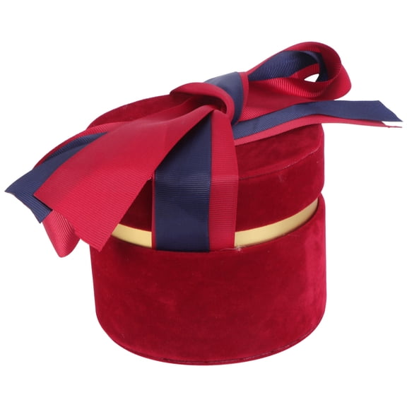 LABSERRON 1Pack Elegant Red Round Paper Flower Box for Valentine's Day Decorative Storage 4.7x3.7in