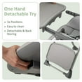 thumbnail image 3 of INFANS Baby High Chair, Convertible Quick Folding Portable Highchair for Babies and Toddlers with Adjustable Height Backrest Footrest 2 Wheels Removable Tray, Easy to Clean PU Seat, 3 of 9