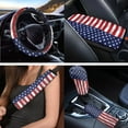 thumbnail image 3 of Uorisanigo American Flag Car Front Back Seat Covers Full Set with Seatbelt Pads Coasters Steering Wheel Protector Headrest Cushion Shift Knob Handbrake Cover Center Console Cover Key Chains,18 Pack, 3 of 7