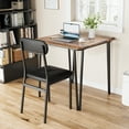 thumbnail image 5 of Luku 3 Piece Dining Table Set for 2, Rustic Brown Square Table & 2 Upholstered Chairs, 5 of 10