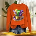 thumbnail image 4 of ClodeEU Women Holiday Mardi Gras Sweatshirts,Casual Fashion Long Sleeve Sequin Sweatshirt A-Orange,Womens Plus XL, 4 of 6