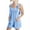 Light Blue, variant on Teen Girls Linen Overalls Summer Casual Romper Sleeveless Adjustable Tie-Up Strap Short Jumpsuit Beach Overall With Pockets