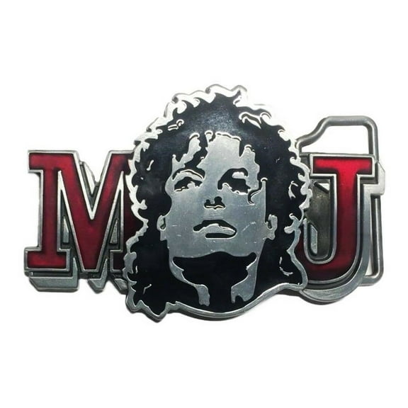 Michael Jackson Enamel Detail Pewter Finish Metal Belt Buckle