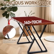 YEAHIBABY Solid Wood Computer Desk Brown with Stable Load Bearing for Office Use