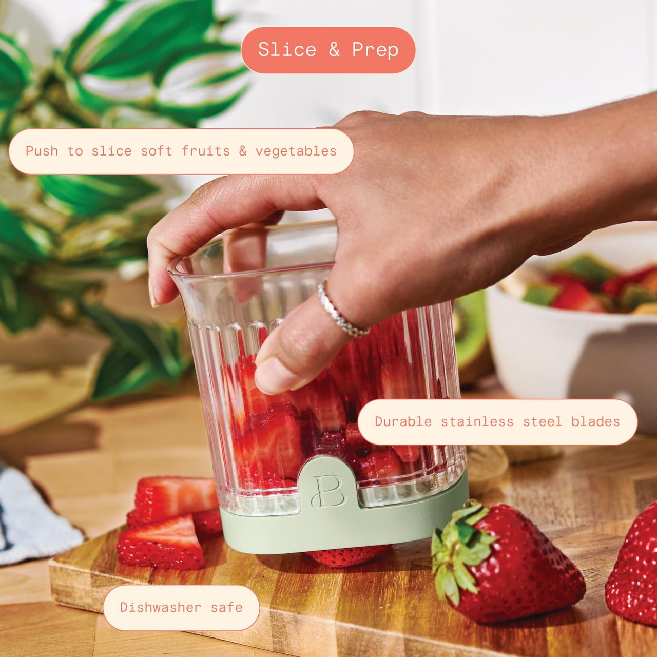 Beautiful Quick Prep Slicer, Sage Green by Drew Barrymore