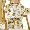 thumbnail image 2 of CYRBOKO Boys Pajama Sets, Elastic Waist Two-piece Cotton Summer Sleepwear Sets Yellow Size 8 T, 2 of 3